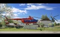Самолет L-410, вертолеты Ми-4, Ми-2 на аэровкзальной площади аэропорта Нижнеудинск. 2019 г.`