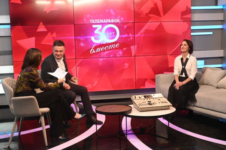 Екатерина Тарасова, генеральный директор АИСТ ТВ, на праздничном телемарафоне, посвященном 30-летию телекомпании