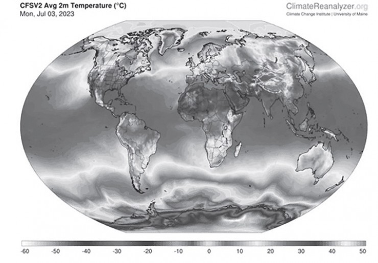 Карта температурных аномалий за 3 июля 2023 года