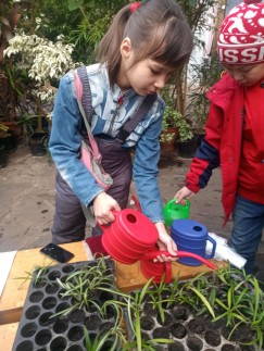 В ботаническом саду детям разрешили поухаживать за растениями
